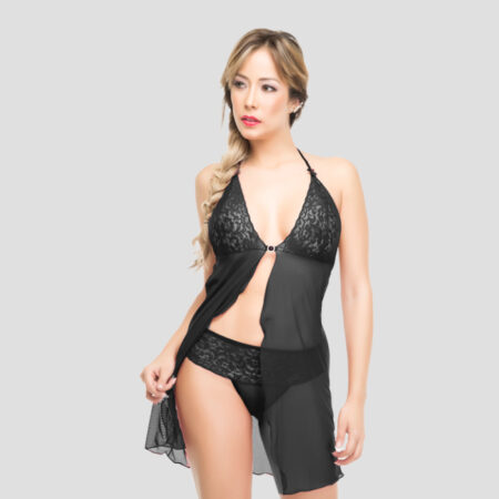 Baby doll con abertura en tull 3046