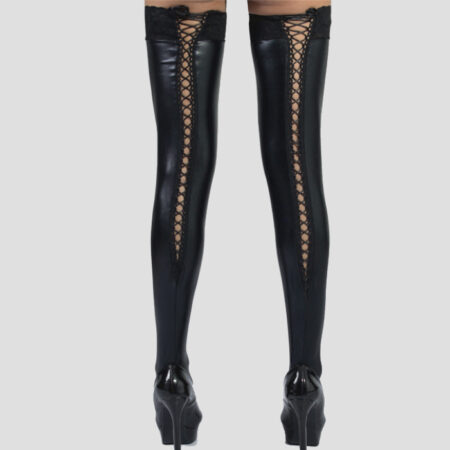 Medias Liguero en cuerína sintética con cintas 9012