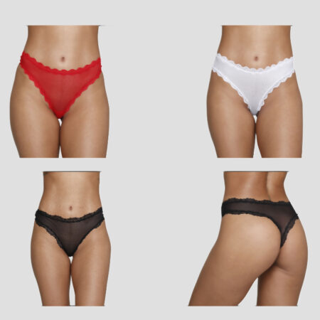 Kit x3 pantys en mesh transparencia 1051