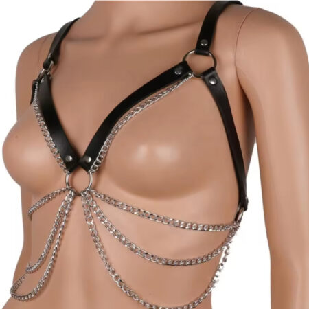 Arnés en cuerina sintética cadenas 8009