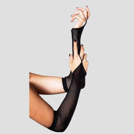 Guantes negros largos en malla